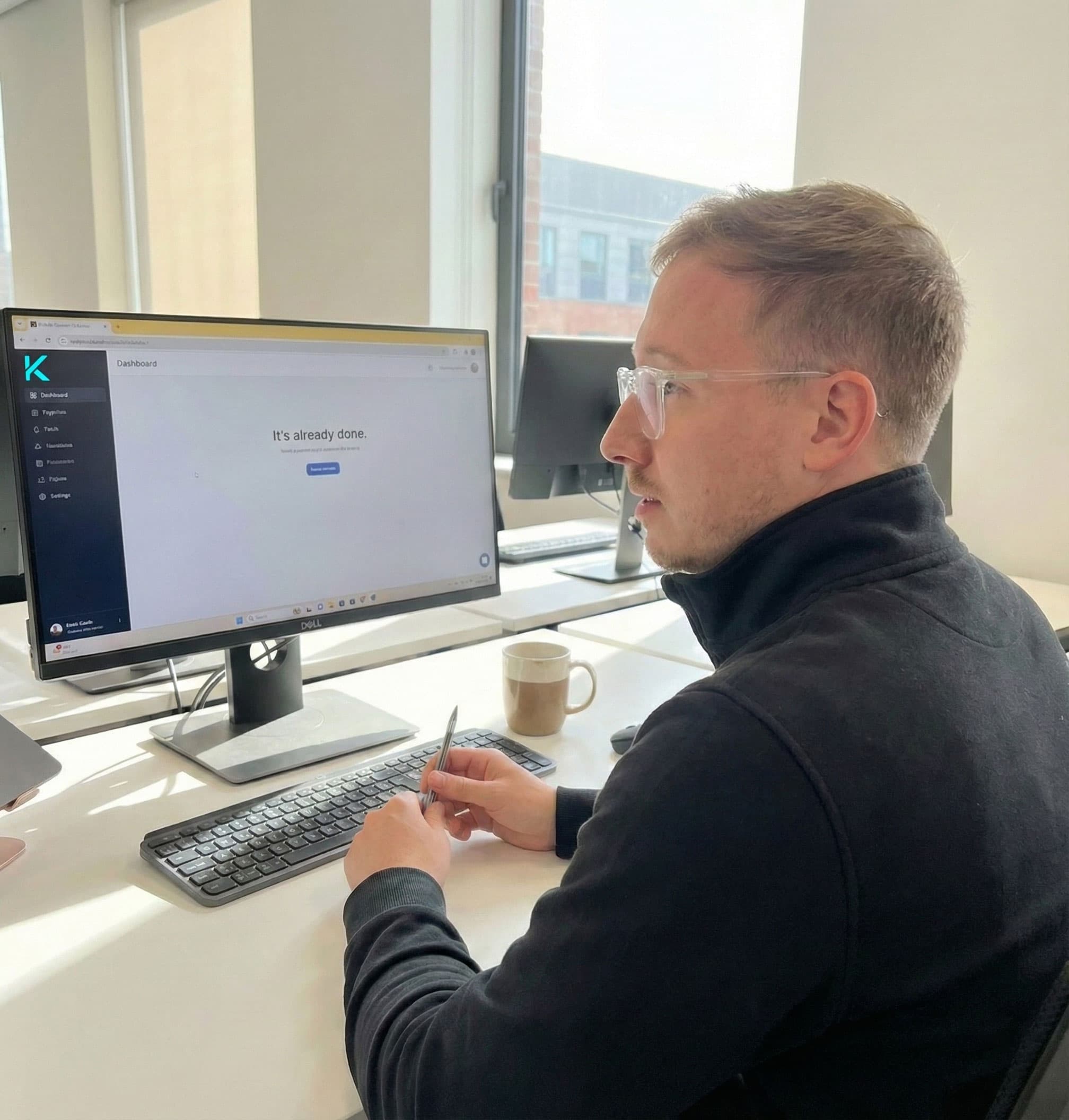 KinKo developer reviewing a business dashboard