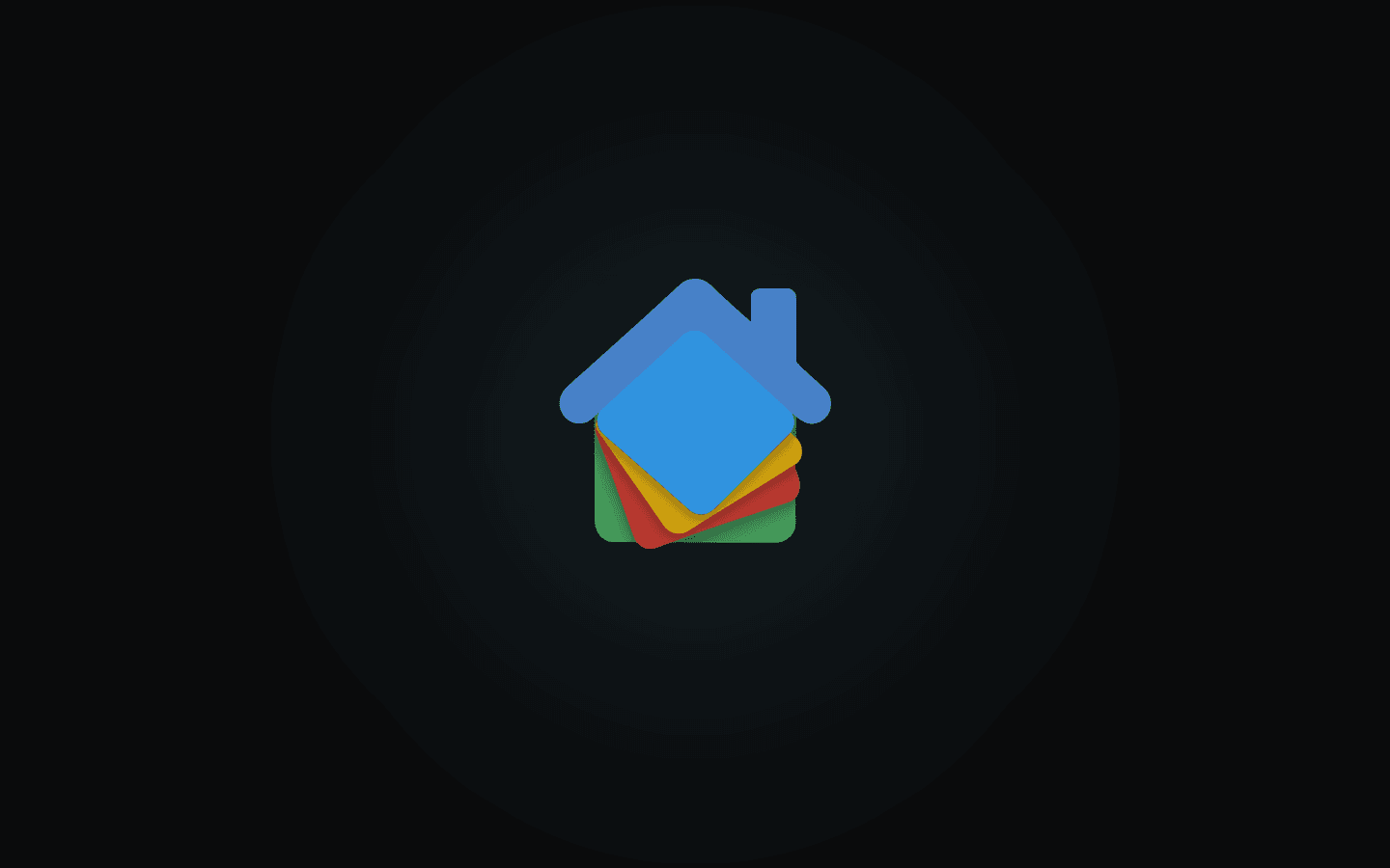 The Home Assistant logo on a dark background